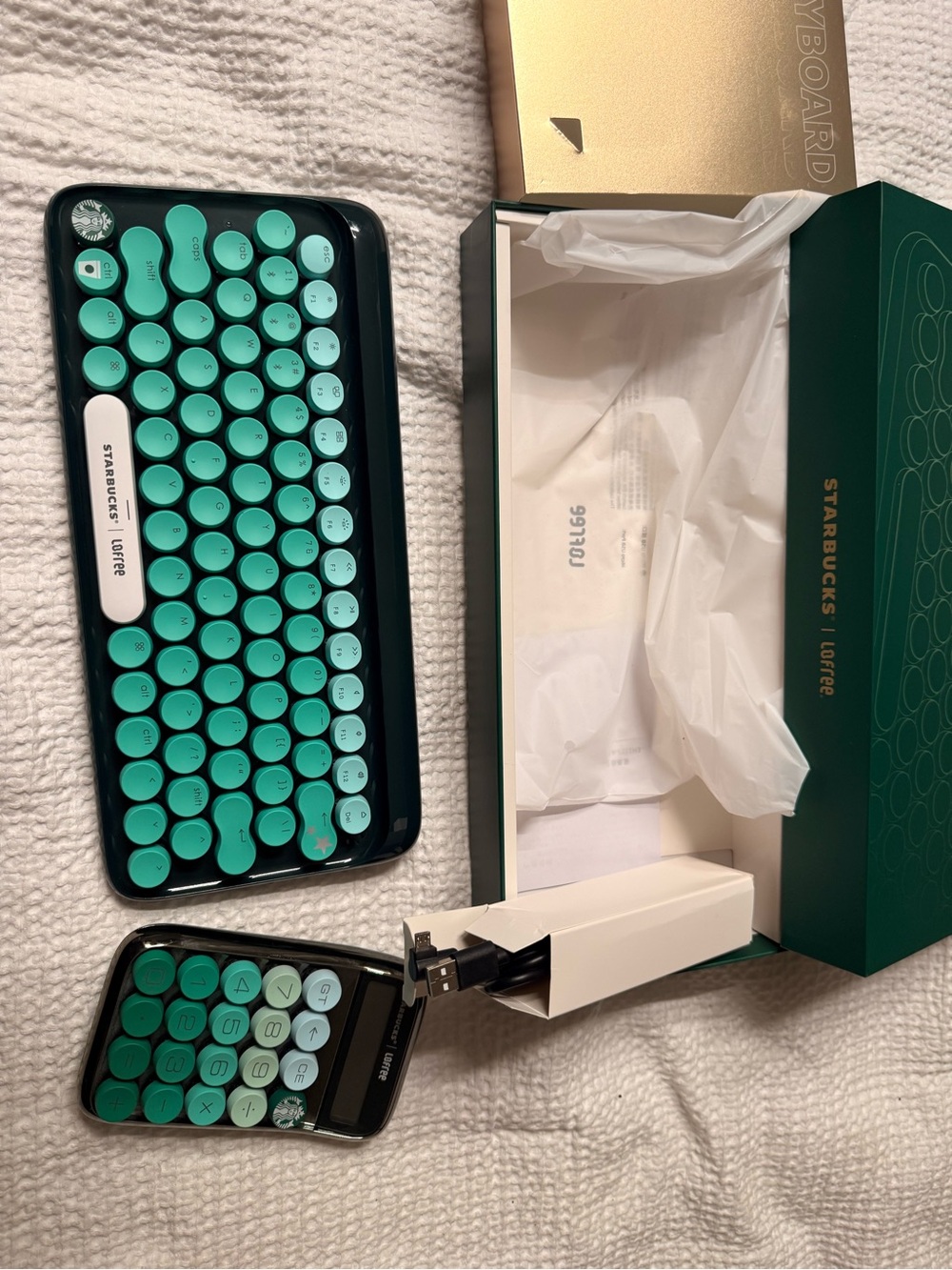 Starbucks x Lofree Mint Retro Wireless Keyboard and Calculator